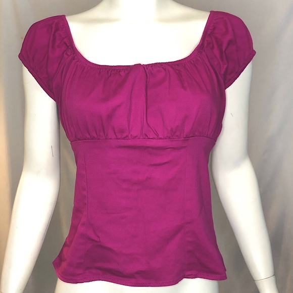 Pinup Couture Tops - Pinup Couture pinup girl clothing pink fuchsia peasant top size large